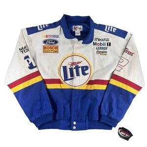 Vintage Rusty Wallace Miller Lite Racing Jacket Mens Large NASCAR Action 90s